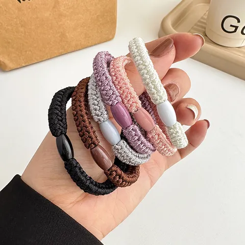 Dikke Gevlochten Haarelastiekjes Hoge Elasticiteit Haarknopen Minimalistische Paardenstaarthouders Voor Dames Meisjes Mode Haaraccessoires