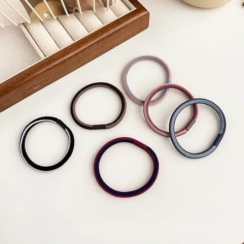 Coleteros Trenzados de Alta Elasticidad para Mujer Soporte de Coleta Minimalista Color de Contraste Diademas para el Cabello Hechas a Mano de Cordón