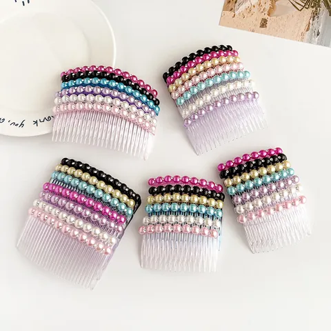 Eleganter Koreanischer Stil Künstliche Perlenimitat Strass Haarkamm Minimalistische Haarklammern Für Damen Hochzeit Party Haarschmuck