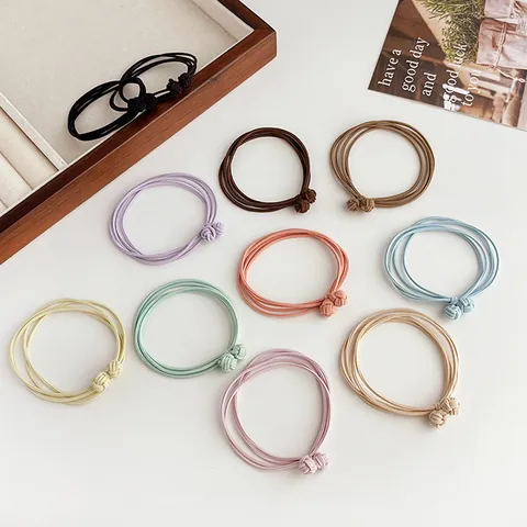 Gomas de Pelo de Nailon de Alta Elasticidad Minimalistas Diseño de Nudo Color Sólido Accesorios de Cabello para Mujer