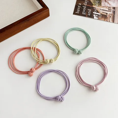 Gomas de Pelo de Nailon de Alta Elasticidad Minimalistas Diseño de Nudo Color Sólido Accesorios de Cabello para Mujer