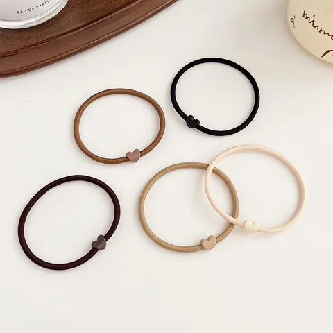 Minimalist Heart Elastic Hair Ties Frosted Matte Ponytail Holder For Women Girls Durable High Stretch Scrunchies Hair Accessories