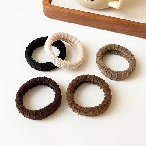 Seamless Thickened Ribbed Hair Ties High Elasticity Nylon Ponytail Holder Hair Rings Simple Hair Accessories For Women