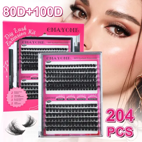 DIY Gesegmenteerde Valse Wimpers Verlenging Kit Met Bond Seal Remover Pincet Synthetische Vezel Make-up Wimper Kit