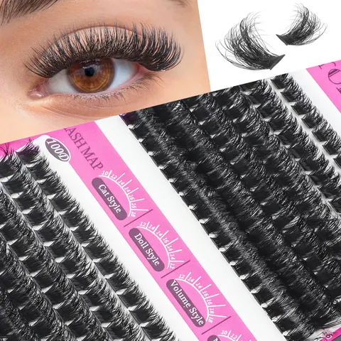 DIY Gesegmenteerde Valse Wimpers Verlenging Kit Met Bond Seal Remover Pincet Synthetische Vezel Make-up Wimper Kit