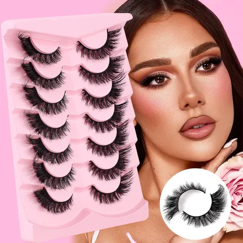 Orecchini Occhio di Gatto Ciglia Finte Fibra Sintetica 3D Wispy Lunghe Folte Riutilizzabili Fatte a Mano Extension Trucco Donna