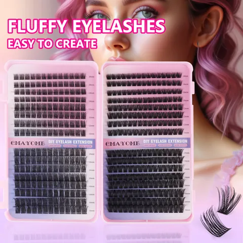 Professionele DIY Wimperverlenging Kit Individuele Clusters Met Wimperlijm Seal En Verwijderaar Pincet Borstel Gereedschap Kit