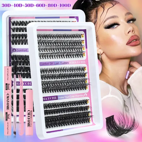 Strumenti Professionali Extension Ciglia Fai da Te Lunghezze Miste Volume 3D Naturale Ciglia Segmentate per Donna