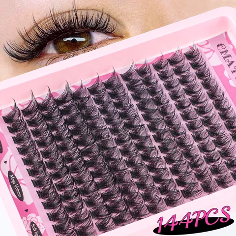 DIY Wimpernverlängerung Set Einzelne Cluster Wimpern D Curl Wispy Fluffy Segmentierte Falsche Wimpern Mit Kleber Und Entferner