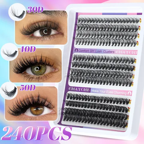 Strumenti Professionali Extension Ciglia Fai da Te Lunghezze Miste Volume 3D Naturale Ciglia Segmentate per Donna