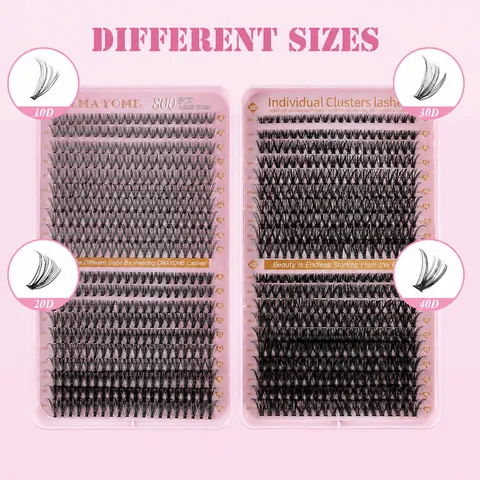CMAYOME DIY Segmented Eyelash Extension Kit Multi Density Cluster Lashes With Bond And Seal Remover Tweezer Professional Makeup