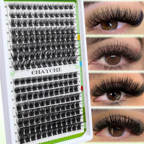DIY Cluster Eyelash Extension Kit Segmented Individual False Eyelashes C Curl Natural Thick Reusable Eyelashes Extension For Women Makeup