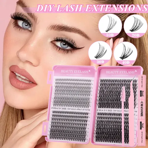 Professionele DIY Wimperverlenging Set Clusters Gemengde Lengtes Meerdere Dichtheden Dual Bond Seal Pincet Borstel Voor Vrouwen Makeup