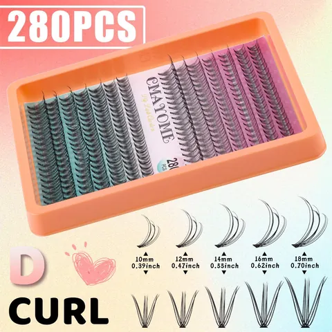 Segmented False Eyelash Clusters Kit With Glue Bond Seal Tweezers Brush Voluminous Natural D Curl Eyelashes Extension Tool