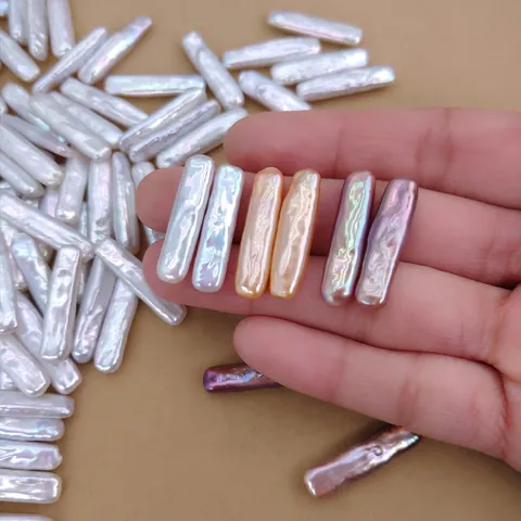 Natural Baroque Freshwater Stick Pearls High Luster Bar Loose Beads For DIY Jewelry Making Accessories Craft Elegant Style