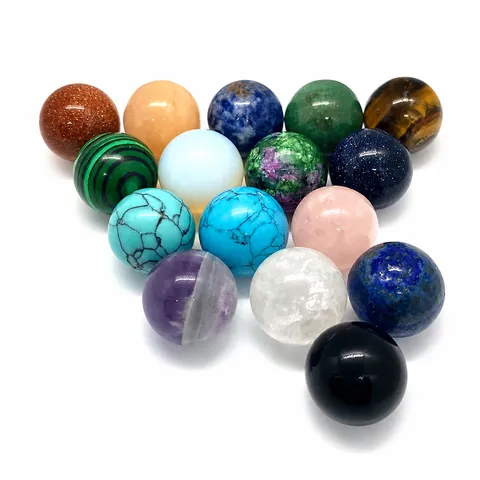 16mm Pietra Naturale Perle Tonde Ametista Lapislazzuli Occhio Di Tigre Malachite Quarzo Rosa Senza Foro Perline Sciolte Per Gioielli