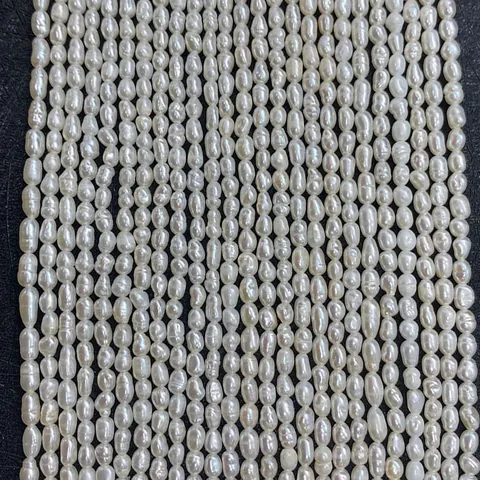 Natural Freshwater Pearl Beads Rice Shaped Loose Beads For Necklace Bracelet Handmade DIY Jewelry Making Accessories For Women Men