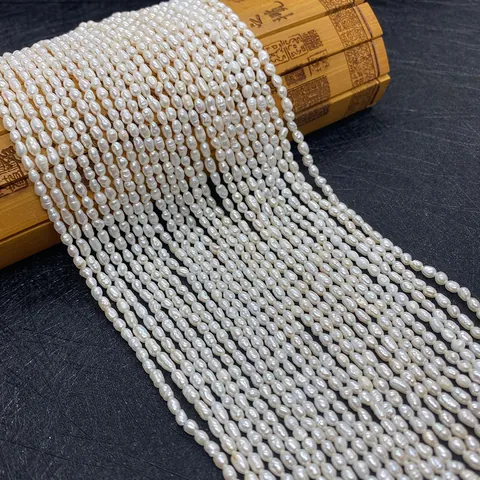 Natural Freshwater Pearl Beads Rice Shaped Loose Beads For Necklace Bracelet Handmade DIY Jewelry Making Accessories For Women Men