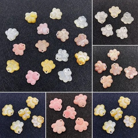 Natürliche Muschel Bärentatze Fußabdruck Anhänger Mini MOP Charms Für DIY Schmuckherstellung Handgefertigte Halsketten Armbänder Zubehör Damen