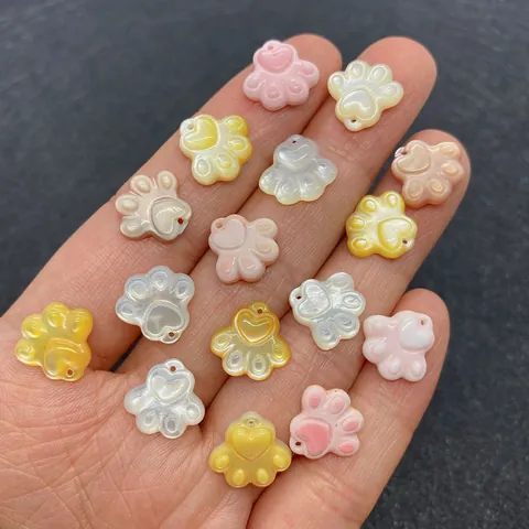 Natürliche Muschel Bärentatze Fußabdruck Anhänger Mini MOP Charms Für DIY Schmuckherstellung Handgefertigte Halsketten Armbänder Zubehör Damen
