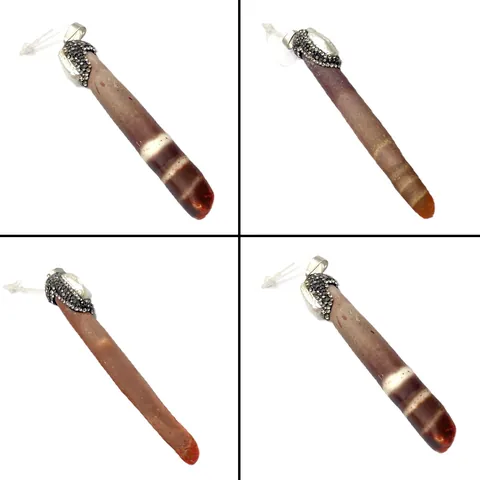 Vintage Naturstein Brauner Achat Langer Anhänger Mit Künstliche Barockperle Strass Für DIY Schmuckherstellung Damen Halskette Zubehör