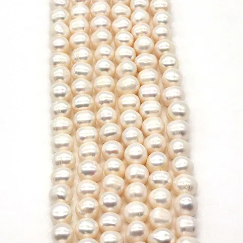 Hochwertige Natürliche Süßwasserperle Lose Perlen Nahezu Rund Gerade Bohrung Perle Für DIY Schmuckherstellung Halsketten Armbänder Zubehör Damen Braut Geschenk