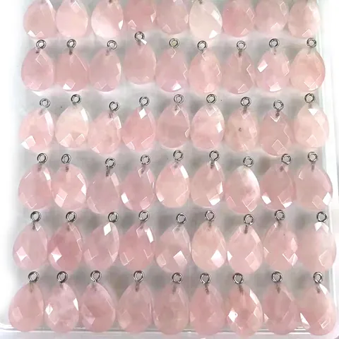 Facettierter Naturstein Tropfen-Anhänger Nur (Ohne Kette) Mit Metallschlaufe Für DIY Schmuckherstellung Halsketten Zubehör Damen Geschenke