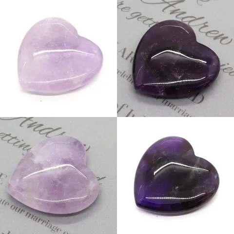 Natürliche Amethyst Herzförmige Polierte Lose Perlen Lila Stein Herz Heilkristall Für DIY Schmuckherstellung Handwerk