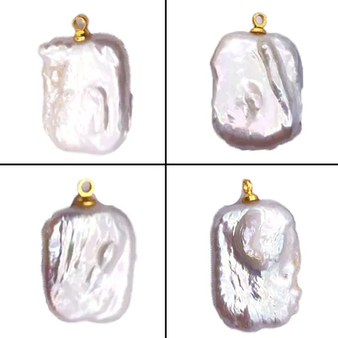 Natürliche Süßwasserperle Barock Anhänger Unregelmäßige Form Weiß Legierung Gold DIY Schmuck Halskette Accessoire Damen