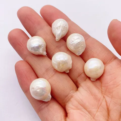 Natürliche Süßwasser Barockperlen Lose Perlen Unregelmäßig Irisierend Weiß 12-13mm Für DIY Schmuckherstellung Damen Geschenk
