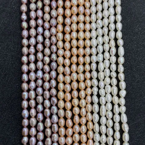 Perles d'Eau Douce Naturelles Forme de Riz Perles Mobiles pour Création de Bijoux DIY Collier Bracelet Mariage Bijoux Femme