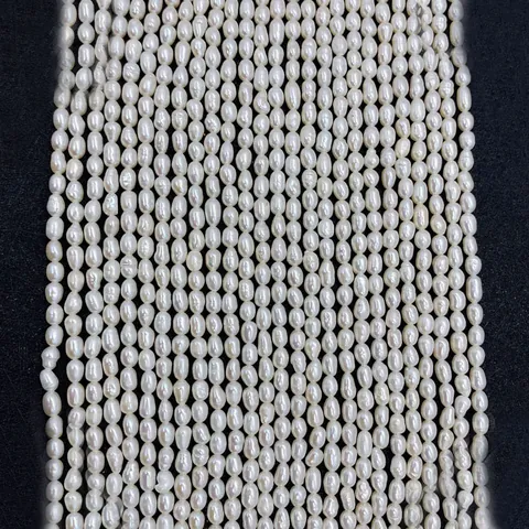 Perles de Culture d'Eau Douce Naturelles Forme de Riz Perles en Vrac Percées pour Fabrication de Bijoux DIY Collier Bracelet