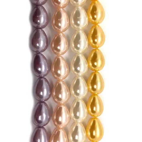 Künstliche Perles de Coquillage Naturel en Forme de Goutte Künstliche Perles Nacrées pour Fabrication de Bijoux DIY Colliers Boucles d'Oreilles