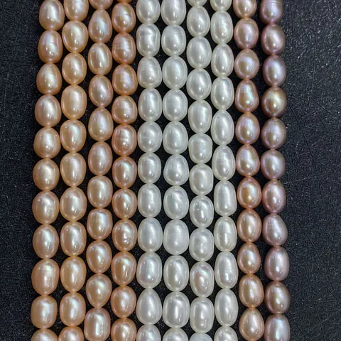 Natuurlijke Zoetwaterparels AA-kwaliteit Rijstvorm Losse Strengen Voor DIY Sieraden Maken Ketting Ontwerp Vrouwen Elegant Accessoire