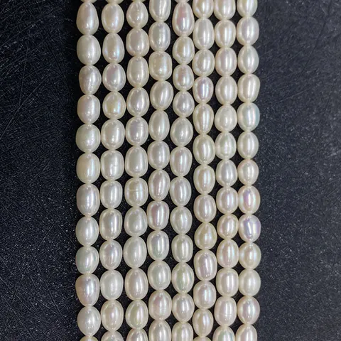Perles d'Eau Douce Blanches Naturelles Grade AA Forme de Riz Lustre Élevé Perles en Vrac pour DIY Collier Bracelet Fabrication de Bijoux Accessoire