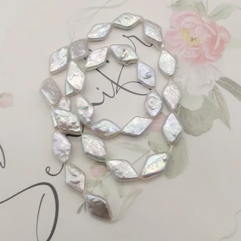 Natuurlijke Zoetwater Barok Parel Losse Kralen Irizé Wit Ruitvorm Voor DIY Sieraden Maken Ketting Accessoires