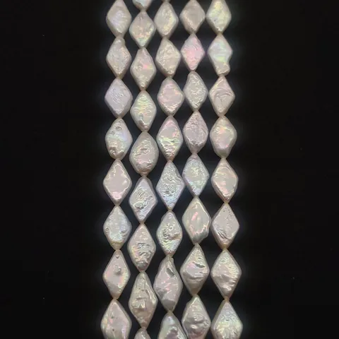 Natuurlijke Zoetwater Barok Parel Losse Kralen Irizé Wit Ruitvorm Voor DIY Sieraden Maken Ketting Accessoires