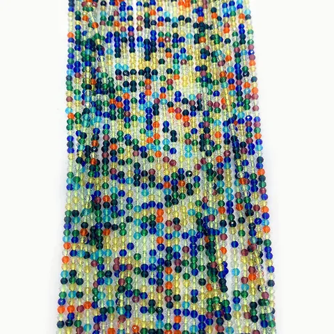 Gefacetteerde Glasspinel Natuursteen Ronde Losse Kralen Gemengde Kleuren Voor DIY Ketting Armband Sieraden Maken Accessoires