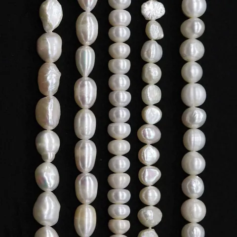 Natuurlijke Zoetwaterparels Parelsnoer Voor Sieraden Maken Ketting Armband Accessoire Losse Parels Bijna Rond Rijst Platte Vorm Voor Vrouwen Bruiloft
