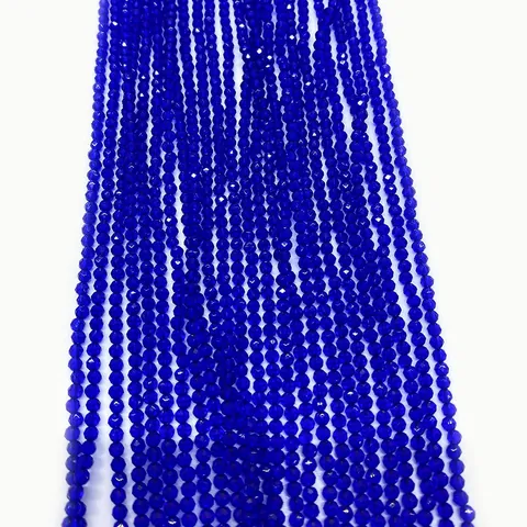 Perle Sciolte in Vetro Tondo Sfaccettato Blu Per Creazione Di Gioielli Fai-Da-Te Collana Bracciale Accessori Stile Spinello