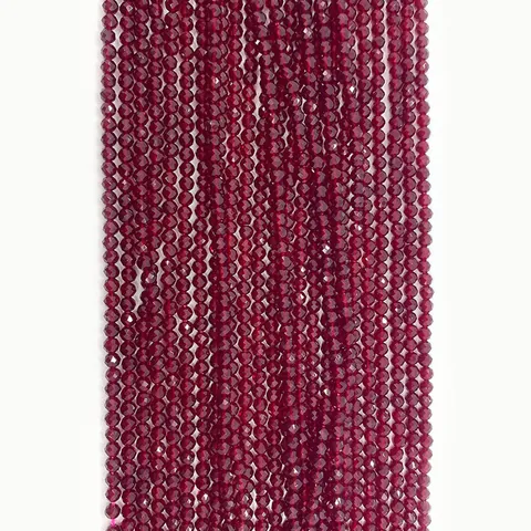 Gefacetteerde Glas Kralen Rond Voor DIY Sieraden Maken Accessoires Wijnrood Granaat Look Losse Kralen Vrouwen Sieraden