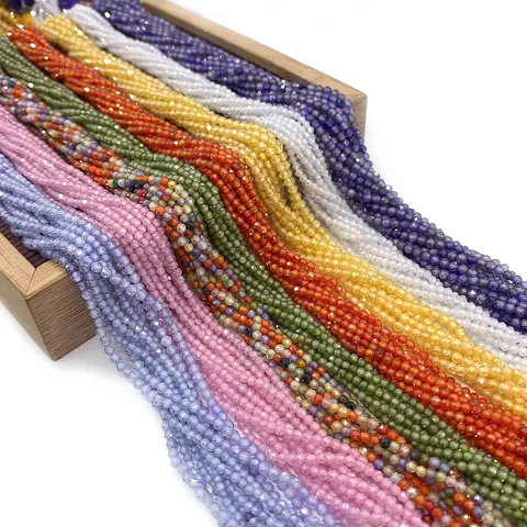 Natuursteen Gefacetteerde Ronde Losse Kralen Veelkleurig Kleine Tussenkralen Voor DIY Halsketting Armband Sieraden Maken Accessoires
