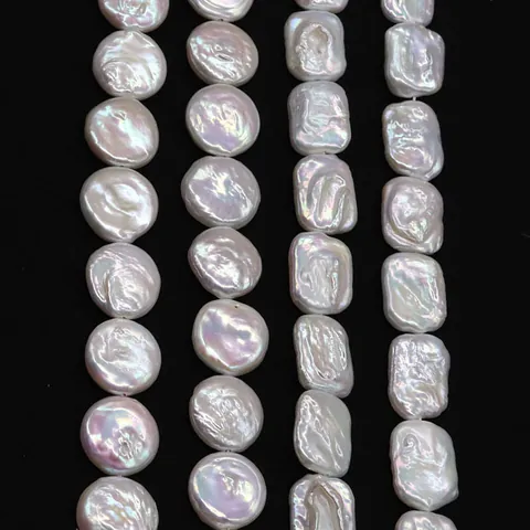 Natuurlijke Zoetwaterparel Losse Kralen Barok Wit Knoop Rechthoekig Onregelmatige Parel Voor DIY Sieraden Maken Ketting Accessoires