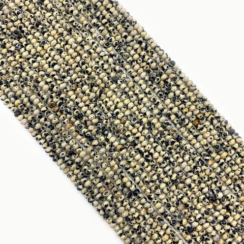 Natuurlijke Gefacetteerde Dalmatiër Jaspis Ronde Losse Stenen Kralen Voor Sieraden Maken Ketting Accessoires Handgemaakt
