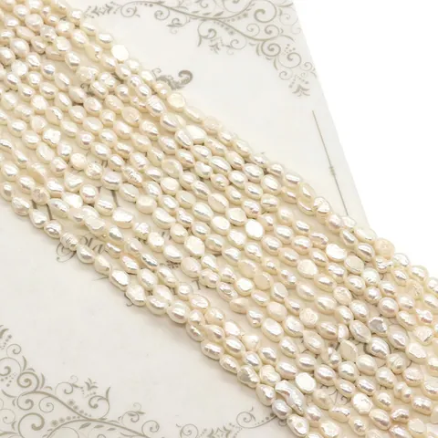 Natuurlijke Zoetwaterparels Barok Rijstvorm Geboorde Losse Kralen Voor DIY Ketting Armband Sieraden Maken Bruiloft Bruids Accessoire