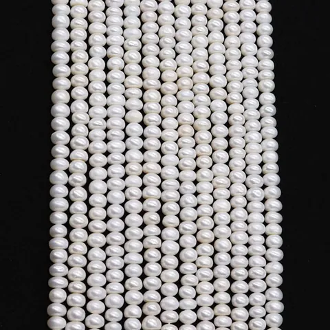 Natuurlijke Zoetwaterparel Kralen Wit Platte Knop Hoge Glans Losse Kralen Voor DIY Halsketting Armband Sieraden Maken Accessoires