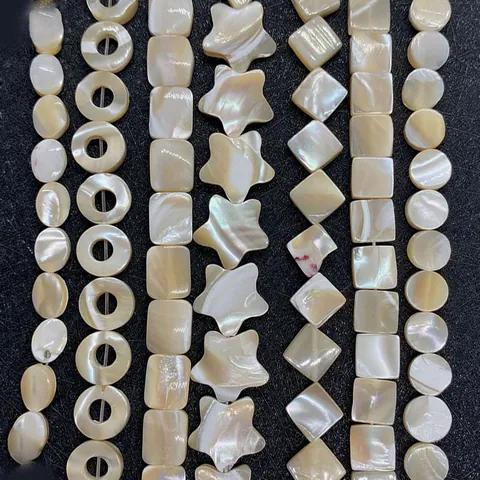 Natural Sea Shell Mother Of Pearl Loose Beads Star Heart Oval Various Shapes For DIY Jewelry Making Handcrafted Components