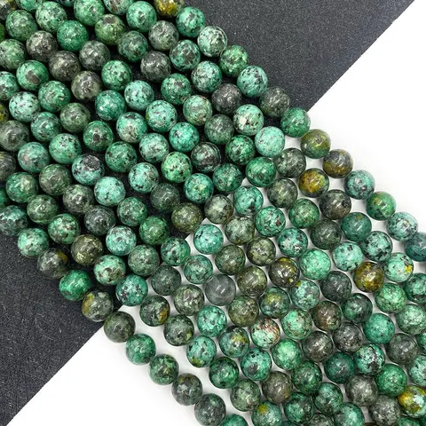 Natural African Turquoise Round Loose Beads For DIY Jewelry Making Bracelet Necklace Accessories Polished Natural Stone Beads
