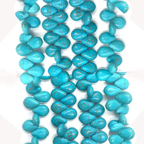 Synthetic Turquoise Teardrop Beads Blue Loose Water Drop Stone Beads For DIY Jewelry Making Necklace Accessories