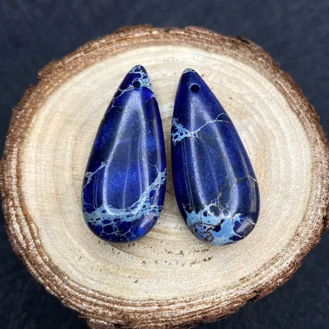 Pendentifs en Pierre Impériale Naturelle Forme de Goutte d'Eau Breloques Polies Avec Trou Pré-percé Pour Accessoires de Fabrication de Bijoux DIY